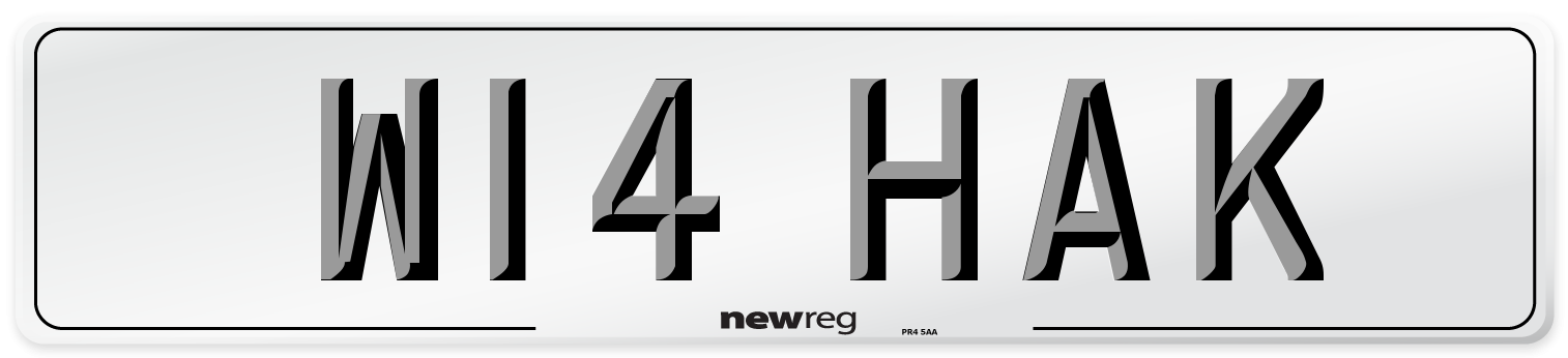 W14 HAK Number Plate from New Reg
